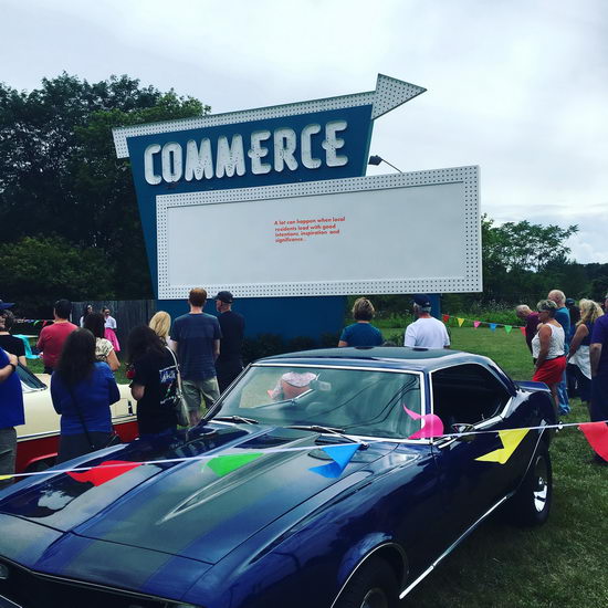 Commerce Drive-In Theatre - Restored Sign 2017